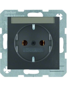 B.3/B.7 Gniazdo SCHUKO z polem opisowym, antracyt 47501606 Berker Hager