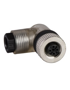 Konektor kątowy żeński, M12 , 4-pin.,, dławik kablowy Pg 7 XZCC12FCP42B