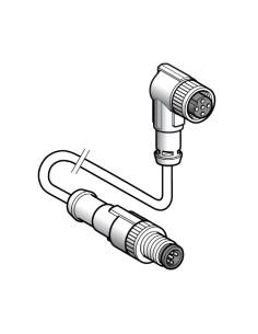 Kabel łączący XZ, męski M12, 5-pin. prosty, żeński M-12, 5-pin. kątowy, PUR 1m XZCR1512064D1