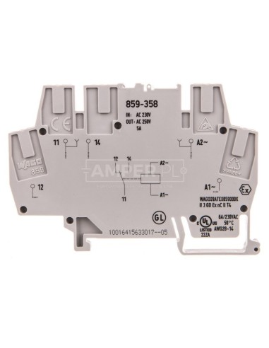 Złączka z przekaźnikiem minaturowym 230V AC 1p 859-358