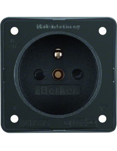 Integro Flow Gniazdo z uziemieniem z podwyższona ochroną styków, antracyt, mat 961952505 Berker Hager