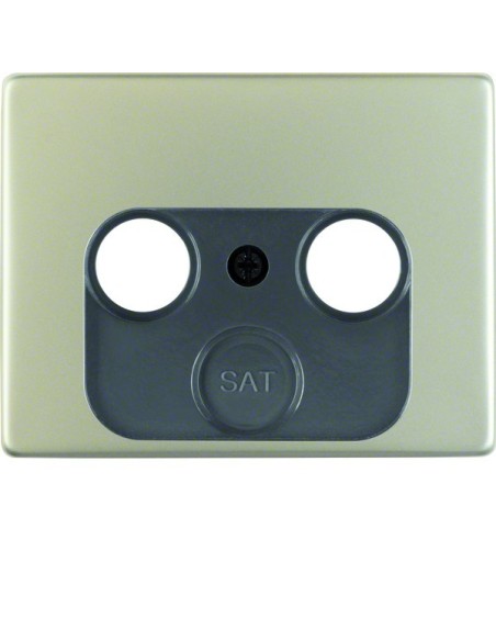 Arsys Płytka czołowa do gniazda antenowego 2- i 3-wyjściowego, stal szlachetna nierdzewna 12020004 Berker Hager