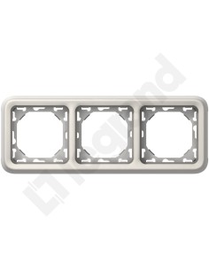 PLEXO55 Ramka potrójna pozioma biały / ecru 069698