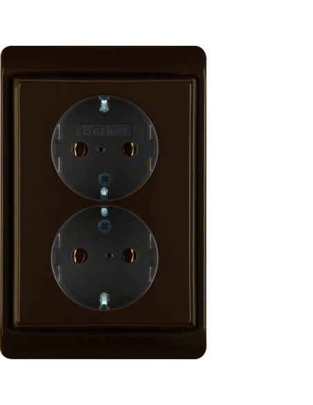 Arsys Gniazdo SCHUKO z podwyższoną ochroną styków, brązowy 47350001 Berker Hager