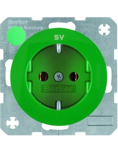R.1/R.3 Gniazdo SCHUKO z nadrukiem zielony, połysk 47432003 Berker Hager