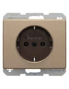Arsys Gniazdo SCHUKO, jasny brąz, metal  47140001 Berker Hager