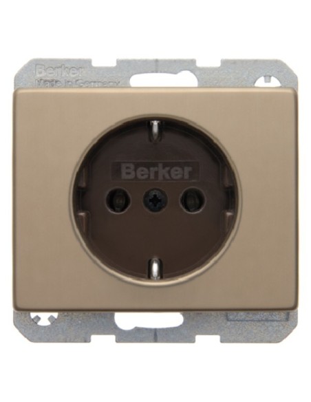 Arsys Gniazdo SCHUKO, jasny brąz, metal  47140001 Berker Hager