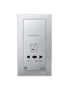 Merten, Płytka centralna System M gniazda golarki aluminiowy Merten MTN213560 Schneider 2