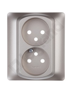 SISTENA LIFE Plakietka gniazda podwójnego titan 771435