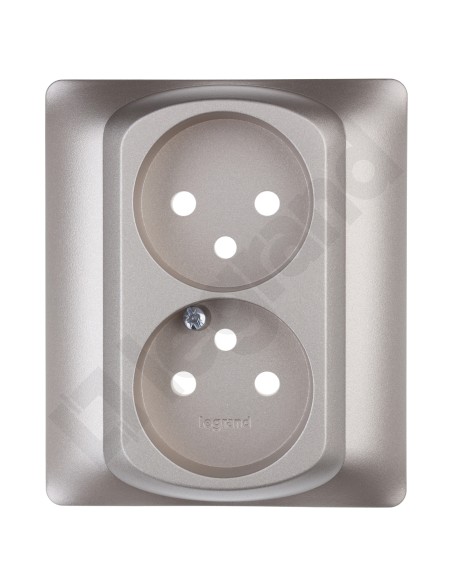 SISTENA LIFE Plakietka gniazda podwójnego titan 771435