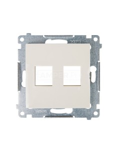 Simon 54 Pokrywa gniazda teleinformatycznego podwójnego 2xRJ Keystone płaska kremowa DKP2.01/41