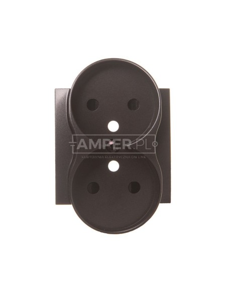 Simon 54 Pokrywa gniazda podwójnego z przesłonami antracyt z/u do ramek PREMIUM DGZ2MZP/48