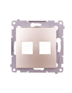 Simon 54 Pokrywa gniazda teleinformatycznego podwójnego 2xRJ Keystone płaska złoty mat DKP2.01/44