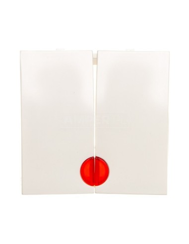 B.Kwadrat Klawisz podwójny z czerwoną soczewką kremowe 5316278992