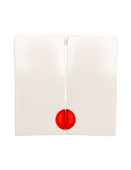 B.Kwadrat Klawisz podwójny z czerwoną soczewką kremowe 5316278992