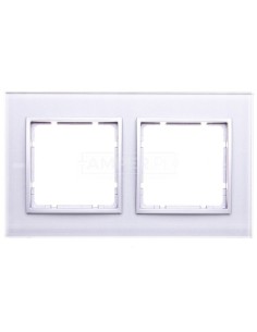 Berker/B.7 Glas Ramka podwójna szkło pozioma szklana aluminium złoty 10126414