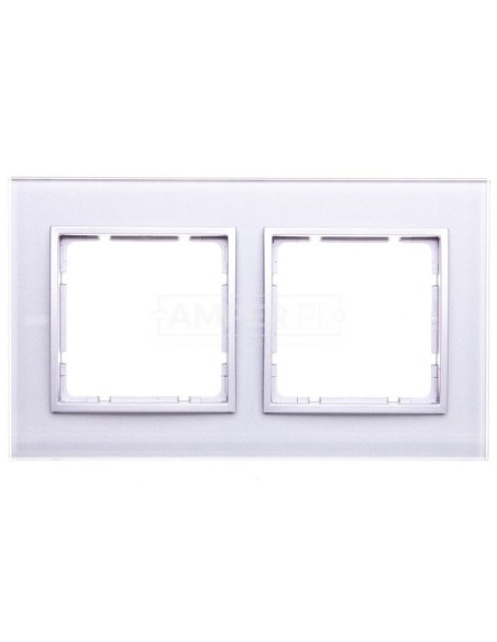 Berker/B.7 Glas Ramka podwójna szkło pozioma szklana aluminium złoty 10126414
