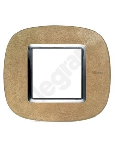 AXOLUTE Ramka owalna 2-modułowa skóra piasek HB4802SLC