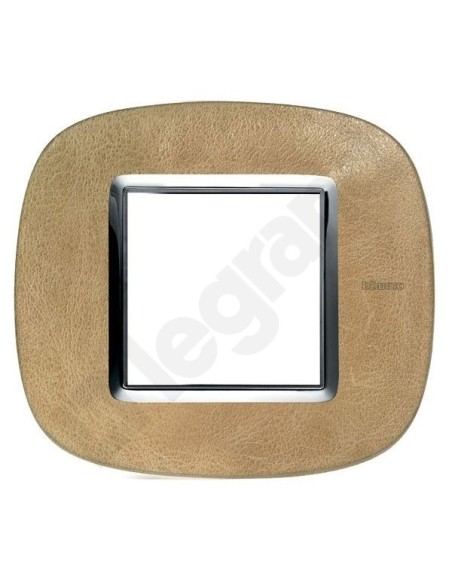 AXOLUTE Ramka owalna 2-modułowa skóra piasek HB4802SLC