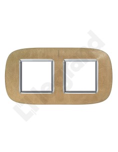 AXOLUTE Ramka owalna 2x2-modułowa skóra piasek HB4802/2SLC