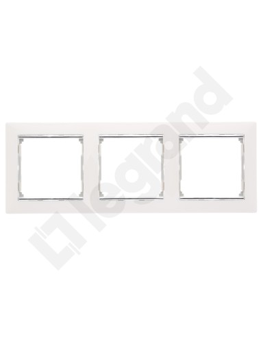 VALENA Ramka potrójna pozioma srebro 770493