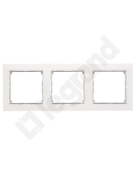 VALENA Ramka potrójna pozioma srebro 770493