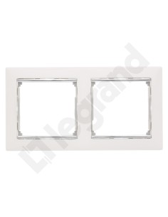 VALENA Ramka podwójna pozioma biała/srebro 770492
