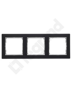 VALENA Ramka potrójna pozioma czarna/srebro 770393
