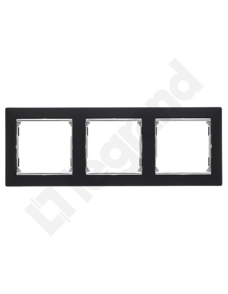 VALENA Ramka potrójna pozioma czarna/srebro 770393