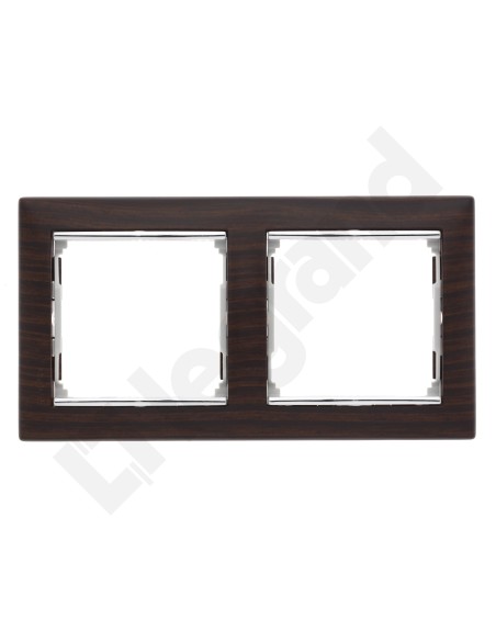 VALENA Ramka podwójna pozioma wenge/srebro 770372