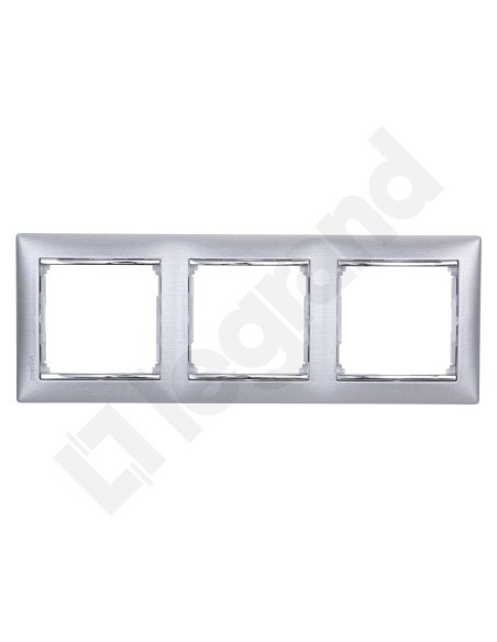 VALENA Ramka potrójna aluminium szczotkowane 770333