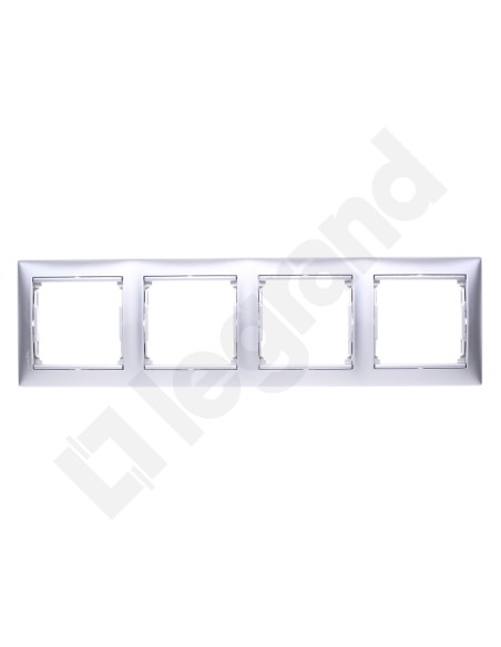 VALENA Ramka poczwórna pozioma aluminium tworzywo 770154