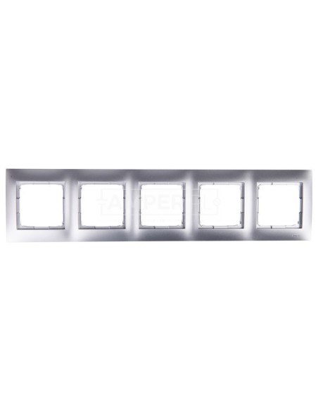 Simon 54 Premium Ramka pięciokrotna srebrny mat DR5/43