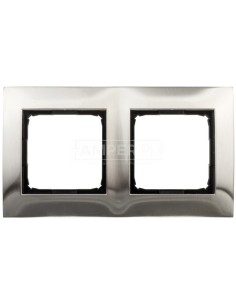 Simon 54 Premium Ramka podwójna metalowa inox DR2/61