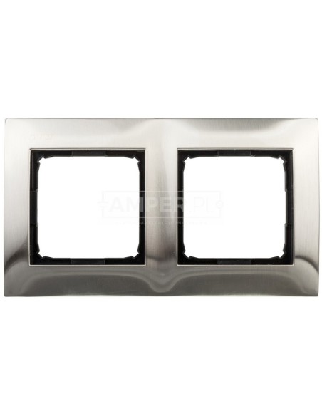Simon 54 Premium Ramka podwójna metalowa inox DR2/61