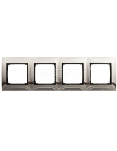 Simon 54 Premium Ramka poczwórna metalowa inox DR4/61