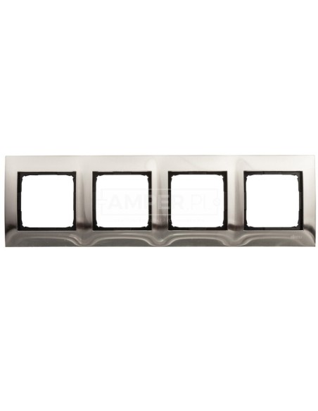 Simon 54 Premium Ramka poczwórna metalowa inox DR4/61