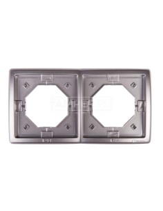 Simon Basic Standard Ramka bryzgoszczelna podwójna z uszczelką IP44 stal inox BMR2B/21