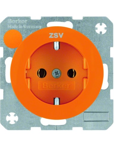 R.1/R.3 Gniazdo SCHUKO z nadrukiem pomarańczowy, połysk 47432007 Berker Hager