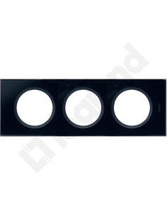 CELIANE Ramka potrójna uniwersalna szklana czarny grafit 069303