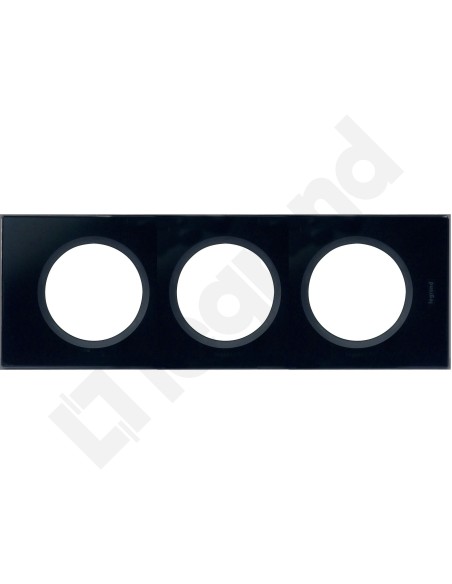 CELIANE Ramka potrójna uniwersalna szklana czarny grafit 069303