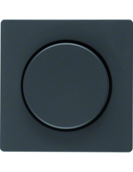 Q.x Płytka czołowa z pokrętłem regulacyjnym do ściemniacza obrotowego, antracyt aksamit, lakierowany 11376086 Berker Hager