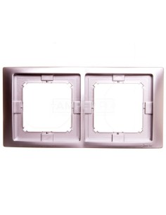 Simon Basic Neos Ramka podwójna IP44 srebrny matowy BMRC2B/43