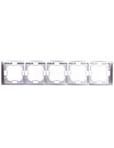 Simon Basic Neos Ramka pięciokrotna srebrny matowy BMRC5/43