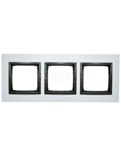 Simon 54 Nature Ramka potrójna metal INOX YANG DRN3/76