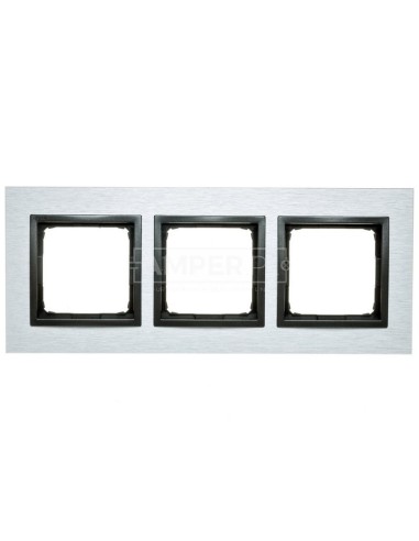 Simon 54 Nature Ramka potrójna metal INOX YANG DRN3/76