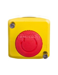 Kaseta z przyciskiem bezpieczeństwa przez obrót 1Z 2R żółta IP65 XALK178G