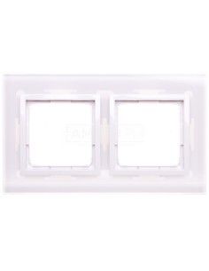 Simon 54 Nature Ramka podwójna szkło BIAŁA PERŁA DRN2/70