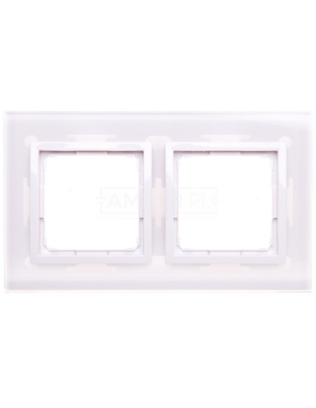 Simon 54 Nature Ramka podwójna szkło BIAŁA PERŁA DRN2/70