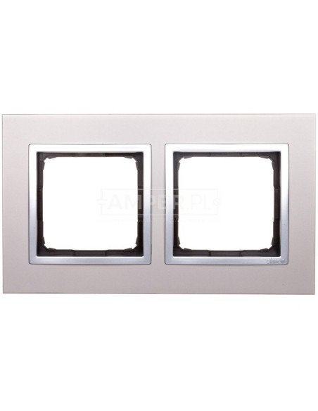 Simon 54 Nature Ramka podwójna metal SATYNOWY BLASK DRN2/79